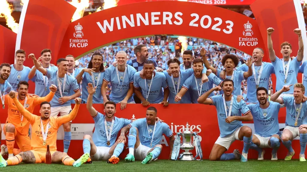 City Win FA Cup, Close to Treble