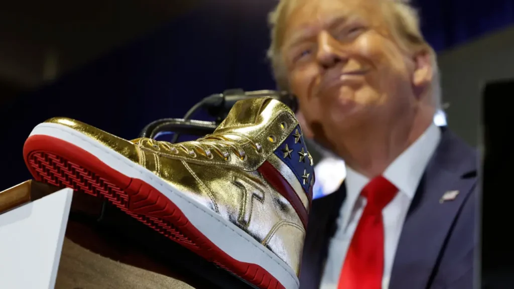 Trump Releases Gold High-top Sneakers a Day After $350m Court Ruling